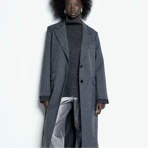 H&M wool cashmere blend grey turtleneck sweater Small